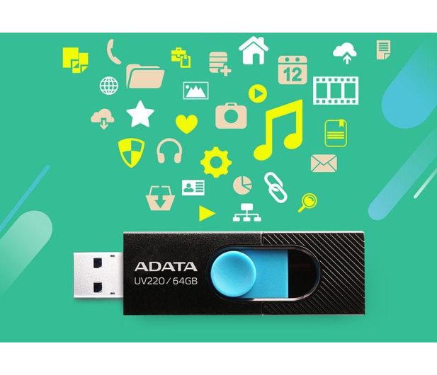 ADATA 64GB UV220 czarno-niebieski - 425749 - zdjęcie 3